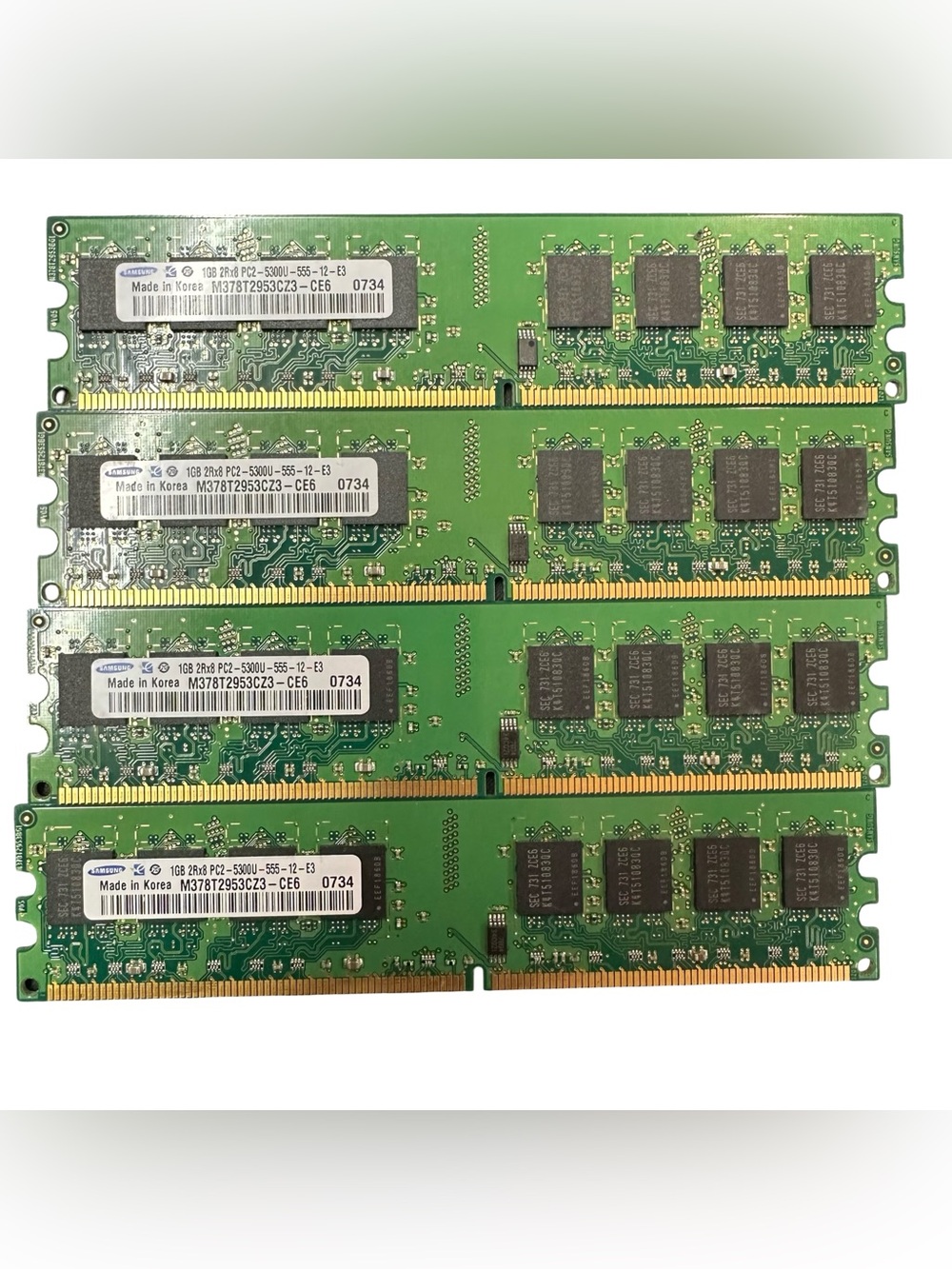 4GB DDR2-667 Desktop RAM — 4x 1GB Samsung
